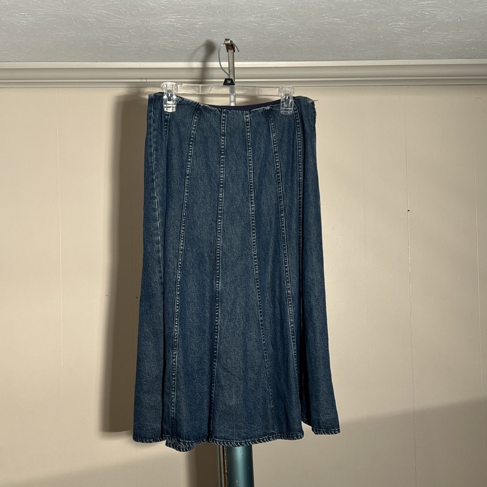 Retro Charter Club Denim‎ Maxi Skirt